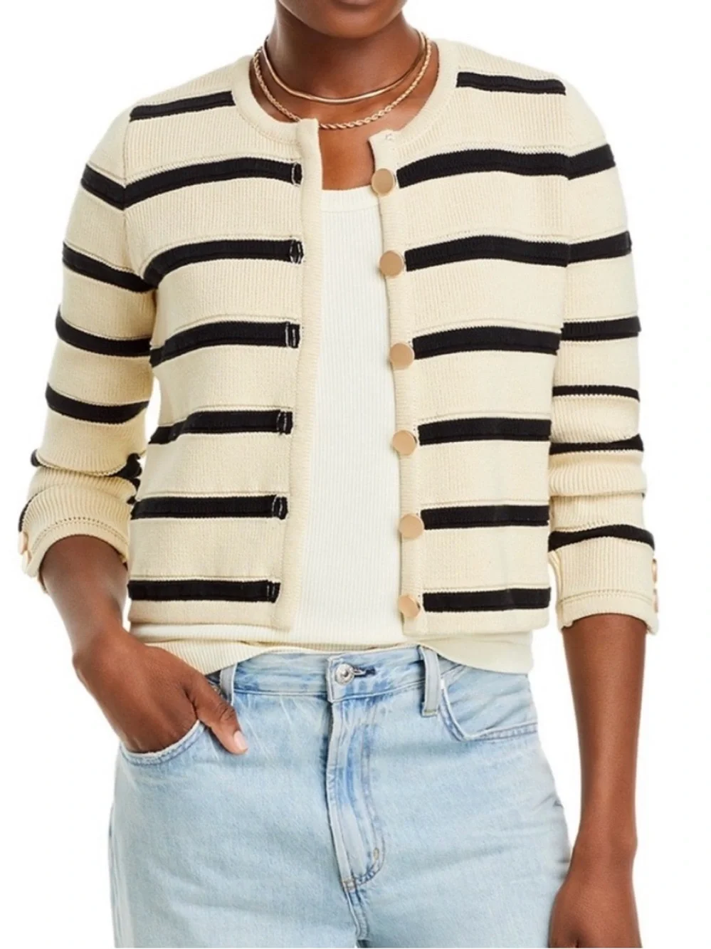 French Connection Striped Cardigan